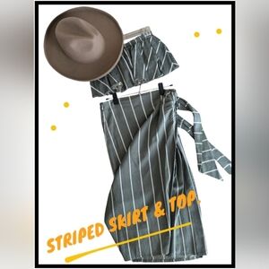 Striped skirt & top set.